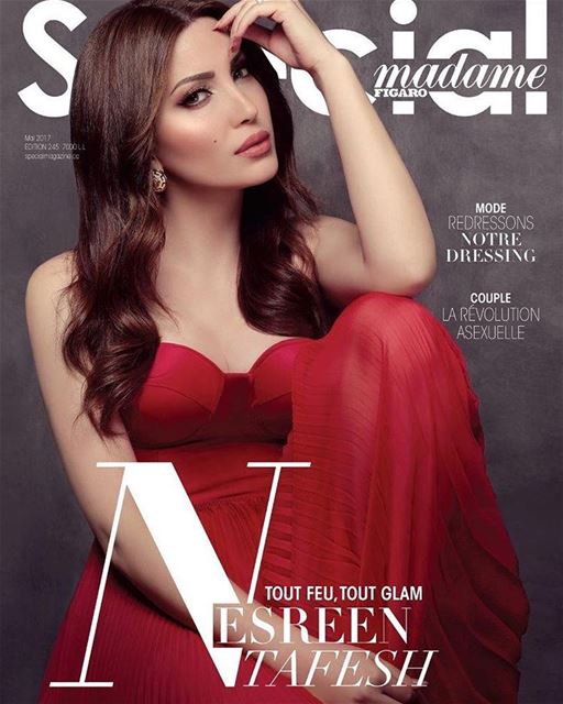 Lady in red 🔥🔥 @nesreentafesh stunning in a red gown by @nathalie_karam_...