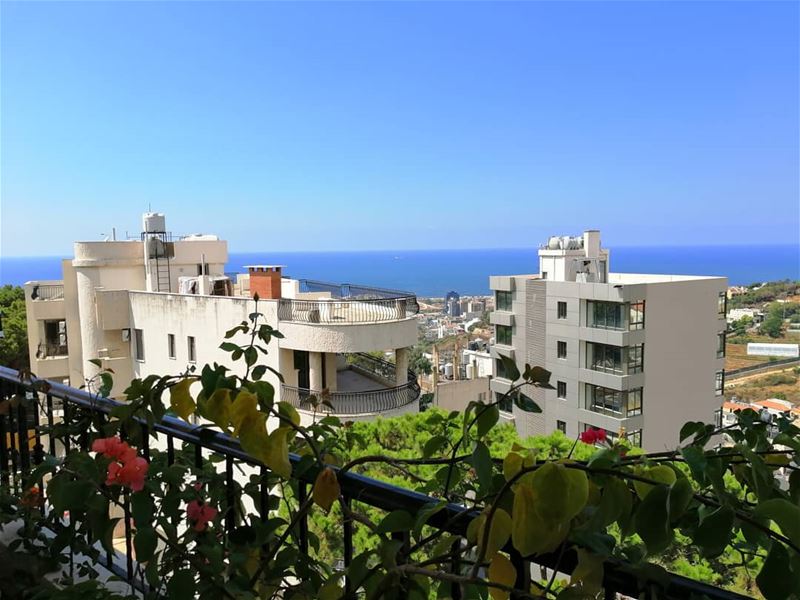 🌊🌞🌹... landscapephotography  clearsky  viewfromthetop  hill  ocean ... (An Naqqash, Mont-Liban, Lebanon)