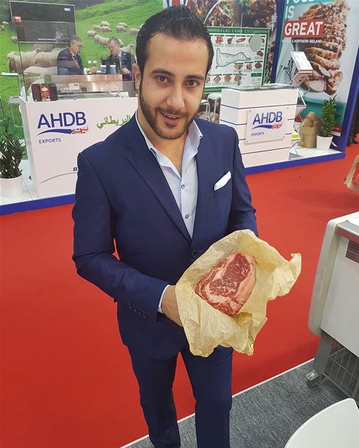 Last day let's try the Russian Black angus beef.... russian  steak ... (Gulf Foods Dubai)