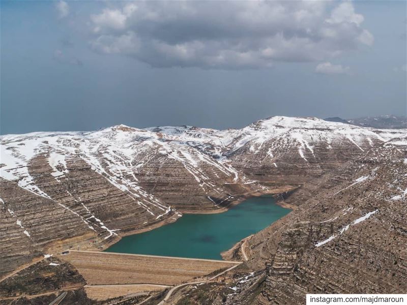 Last snow days❄🚁••• drone  dji  dronestagram  dronephotography ... (Chabrouh Dam)