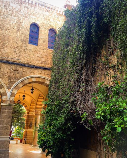 Lateral view  tradition  culture  stone  church  tree  hedge  leaves ... (St Maron Church)