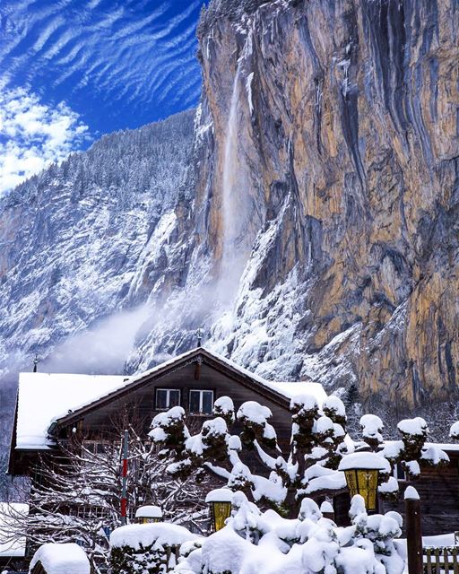 Lauterbrunnen is a Swiss town surrounded by high Alpine mountains from... (Lauterbrunnen, Switzerland)