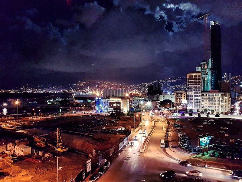 Le View  skyline  cloudy  afterthestorm  citylights  nightlife  citylife ... (Beirut, Lebanon)