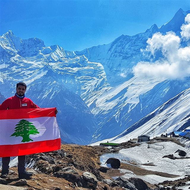 Lebanese and proud 🇱🇧.... tb  himalaya  himalayas  pokhara ... (Nepal)