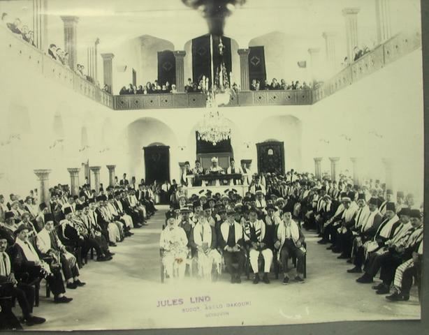 Lebanese Jews praying at the Magen-Abraham Synagogue Inauguration in Beirut  1926 