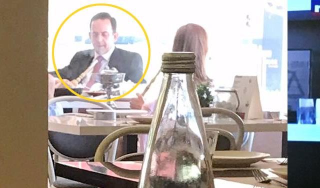 Lebanese Tourism Minister Avedis Guidanian Smoking Arguileh in a Closed Space in a Restaurant in Ashrafieh