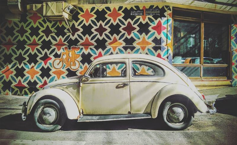 🍀🍀🍀 lebanon beirut gemmayze white old car livelovelebanon... (Gemmayze Gem)