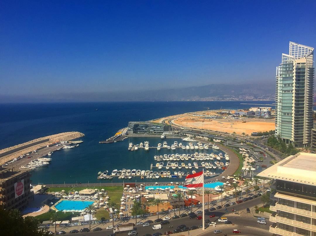 🇱🇧.. lebanon beirut port city landscape hotel solidere pool vacation... (Beirut, Lebanon)