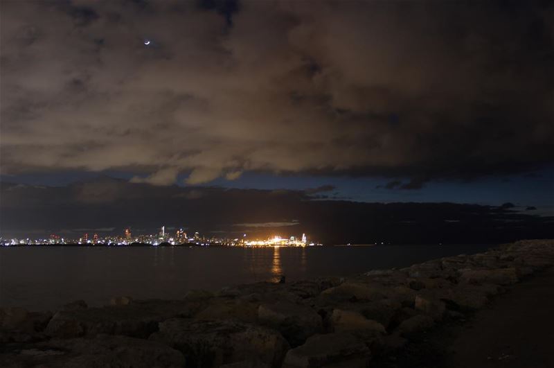  lebanon  beirut  port  harbor  night  clouds  sky  longexposure ... (Beirut, Lebanon)