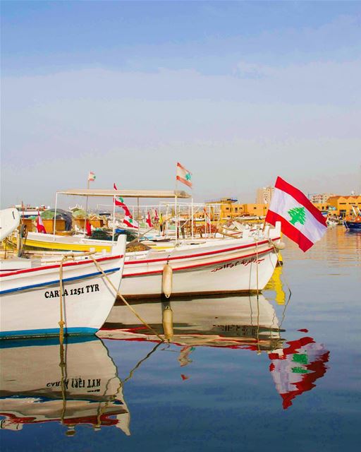  lebanon  flag  tyre  sour  boats  sea  water  fish  port  blue  spring ... (Tyre Fishermen Port.)