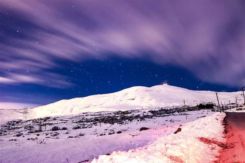 Lebanon  Night  Mountains  Winter  Snow  LiveLoveLebanon 🇱🇧 (Sannin, Mont-Liban, Lebanon)