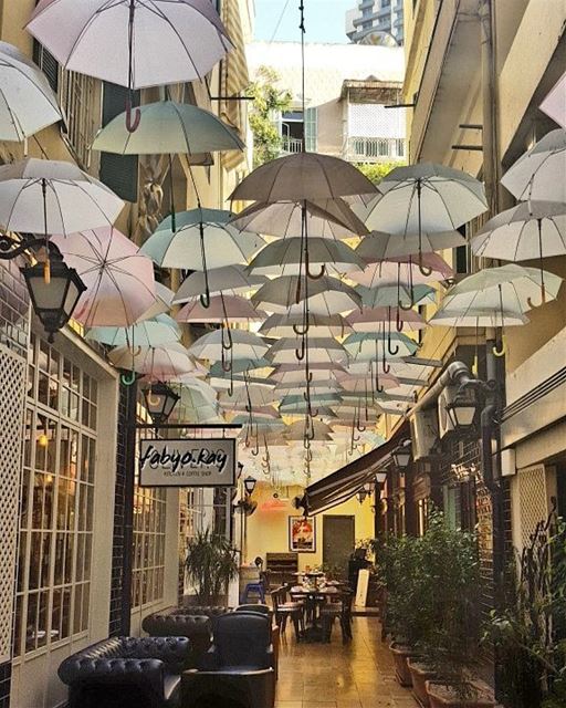  lebanon saturday winter beirut coffee umbrella umbrellas coffeeshop... (Lebanon)