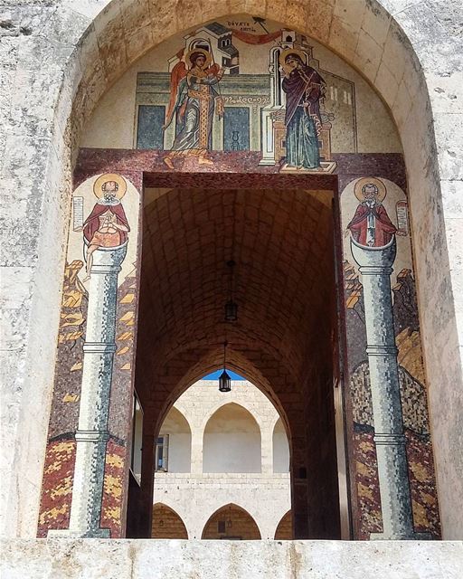  lebanon  sayditelnouriyye  north  church  old  gate  mosaic  paint  art ... (Saydet El Nourieh)
