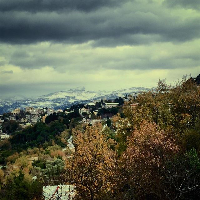 Lebanon today.  mountain  montagne  monts  clouds  nuages  winter  hiver ...