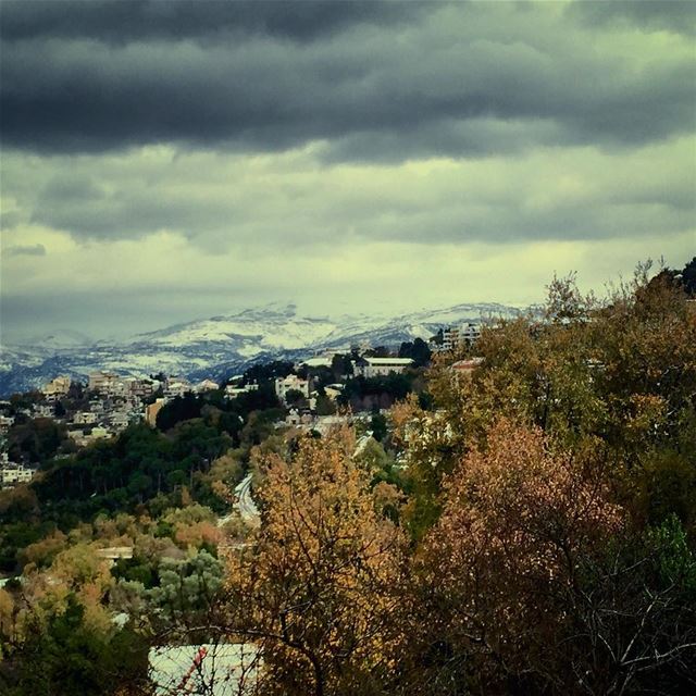 Lebanon today.  mountain  montagne  monts  clouds  nuages  winter  hiver ...