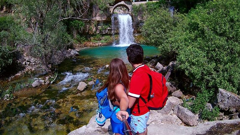 Let's backpack into the wild!  themountaineers  waterfall  lebanon ... (Afka, Mont-Liban, Lebanon)