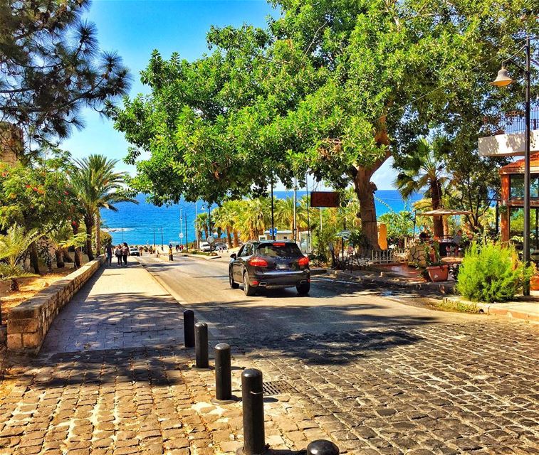 Let the Blue SKY meet the Blue SEA 💙 livelovebyblos  lebanonspotlights ... (Byblos, Lebanon)