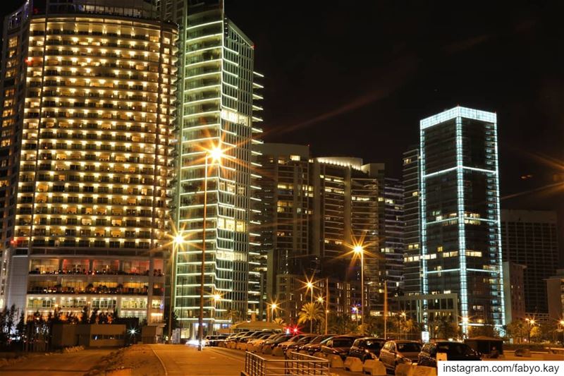  libanon beirut nightlights buildings nightout nightshoot longexposure... (Zaitunay Bay)