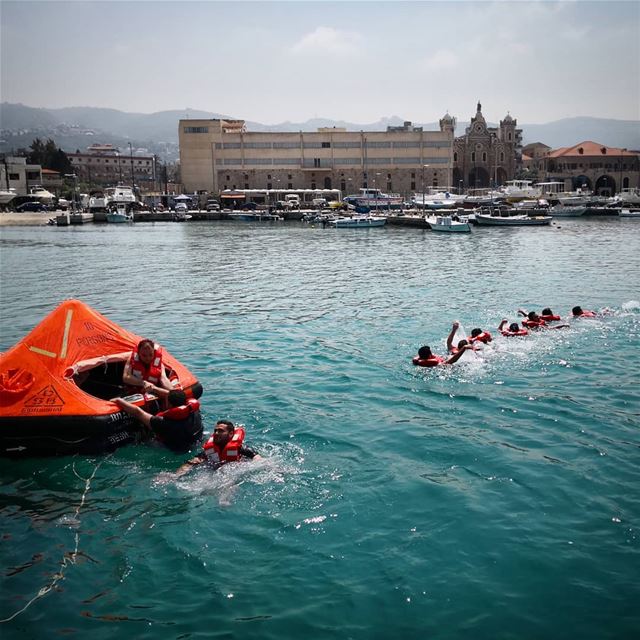 Life raft training -  ichalhoub in  Batroun north  Lebanon shooting with a...