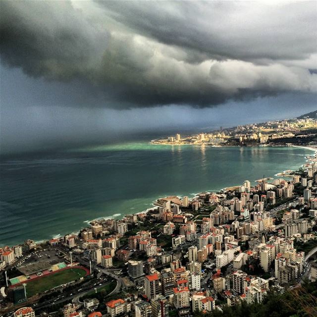 Life storms make us take deeper roots 🌀.. storm  sea  rainydays ... (Jabal Harîssa)