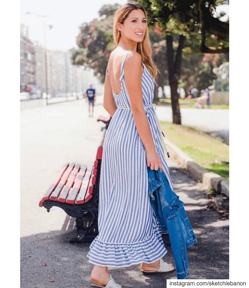 Long striped dress perfect for summer days heat @sketchlebanon ... (Er Râbié, Mont-Liban, Lebanon)