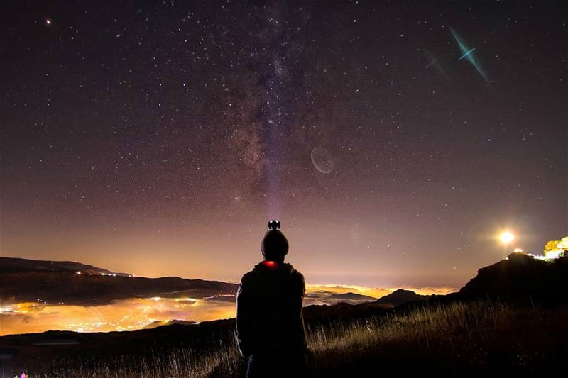 Looking at the sky full of stars he smiled.. He wasn't star gazing at that... (Akoura, Mont-Liban, Lebanon)