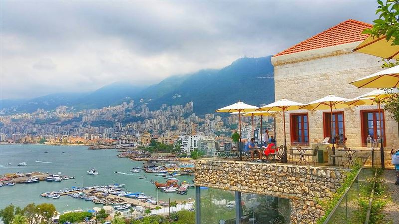 Lunch on a cliff 🏡 lacreperielb  livelovebeirut  wearelebanon  lebanon... (La Creperie)