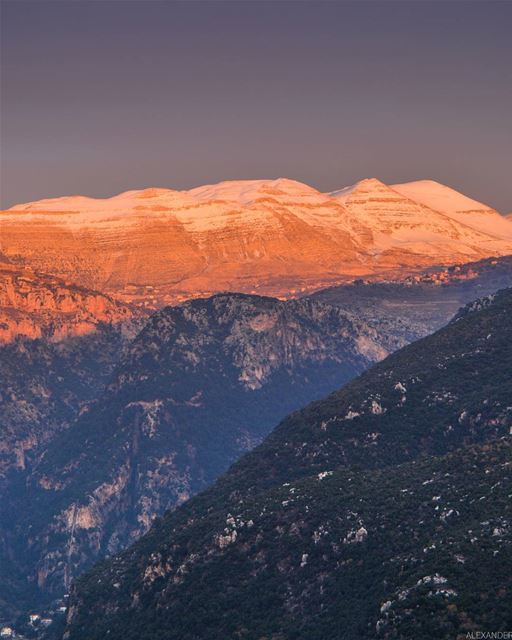 Magical sunset | Snow covered Jabal el Makmel at the last moments of Sun 4- (Jabal el Makmel)