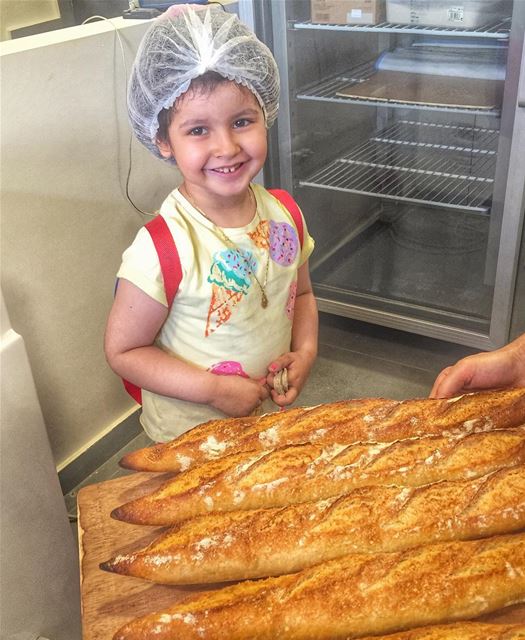 Maria was so happy to see how the delicious baguettes are being prepared... (Bread Butiq)