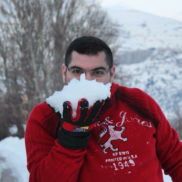  me myself white snow mountain nature Faraya Lebanon...