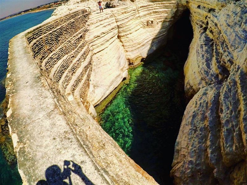  meandmyshadow 👥... naqoura  tyre  livelovetyre  sea  rocks  cave ...