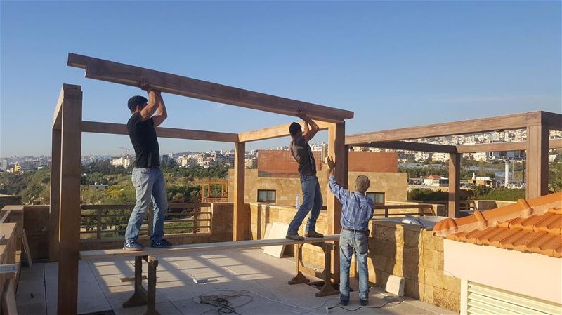 Meanwhile in Jbeil! PergolaKitsLebanon ByblosSud  UnderConstruction ... (Byblos Sud Village)