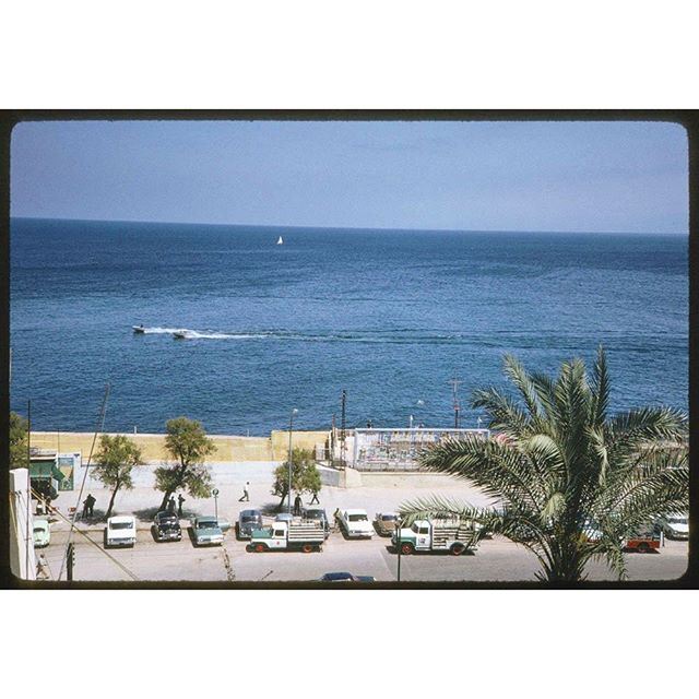 Mediterranean in morning from top of Excelsior Hotel - Beirut in 1965 .