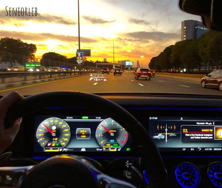 Mercedes-Benz AMG CLS 53 sunset 🌅 drive on SKR——————————————————————— @me (Grand Hyatt Dubai)