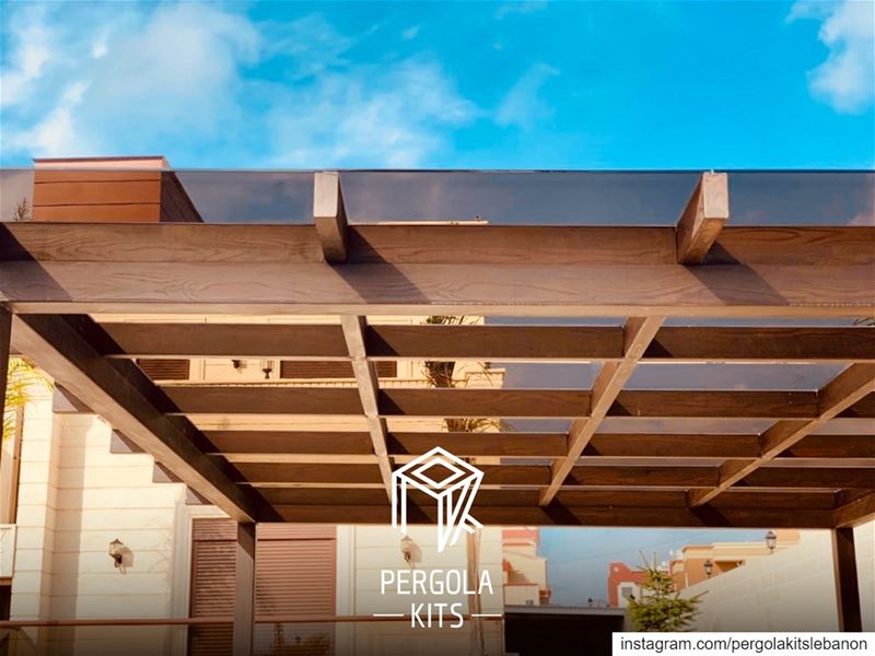 Metal Structure Pergola in Wood Texture with Glass Roofing! ... (South Governorate)