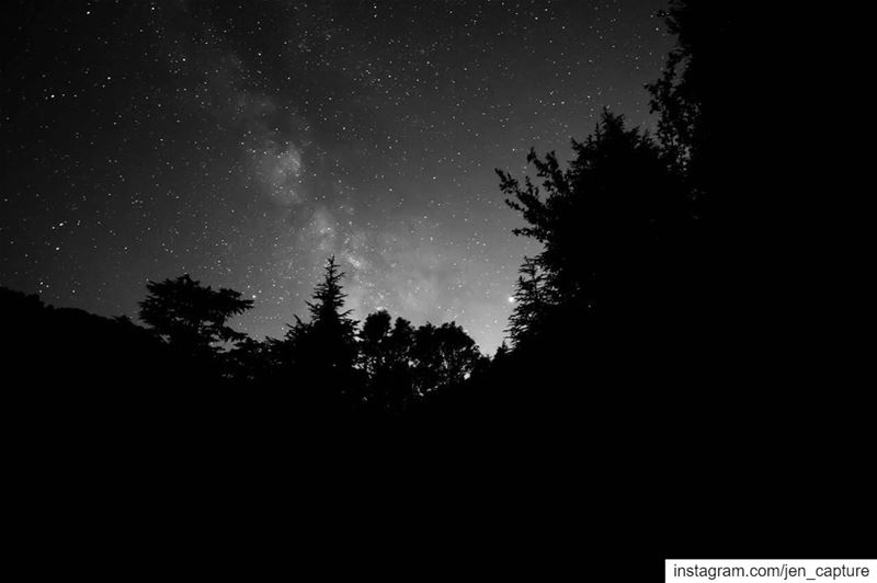 Milky-way n Jupiter in monochrome🤩•••• Ehden  Lebanon  Lebanese ... (Horsh Ehden Nature Reserve)