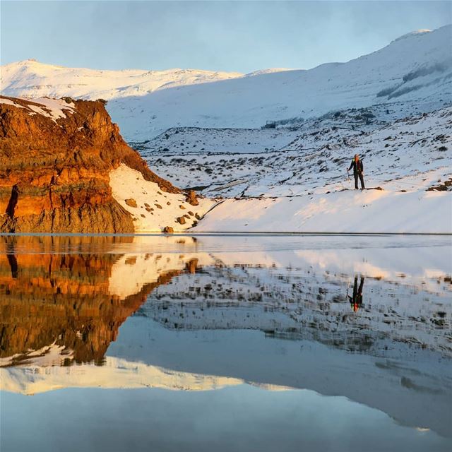 Mirror lake ❄️🏔️🚶 hiking  snow  mud  lake  reflection  sunset  mirror ...