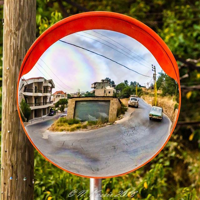  mirror  reflection  street  cars  ngconassignment  Lebanon ... (Baskinta, Lebanon)