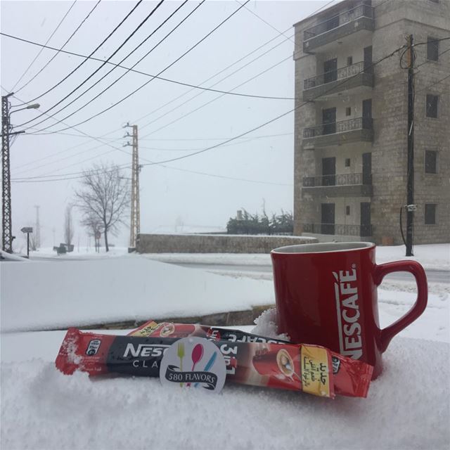 Missing those mornings ❄️❤️ Snow please come back!! @nescafearabia @nescafe (Ehden, Lebanon)