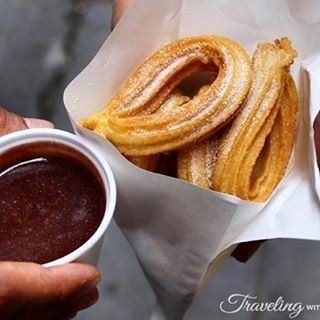 Mmmmm... Churros & Chocolate ❤️🍫 New post up on TravelingwithThyme.com (link in bio) 👉👉 (Churreria Manuel San Román)