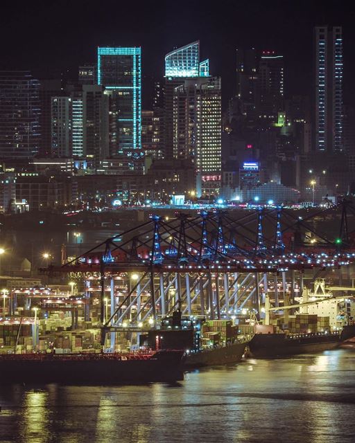 Modern-day Phoenician civilization?Good Night Beirut ❤️By @mikeroscopik ... (Port of Beirut)