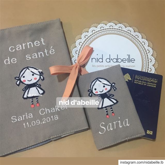 Mon Carnet de Santé ❤️Write it on fabric by nid d'abeille  cover  passport...