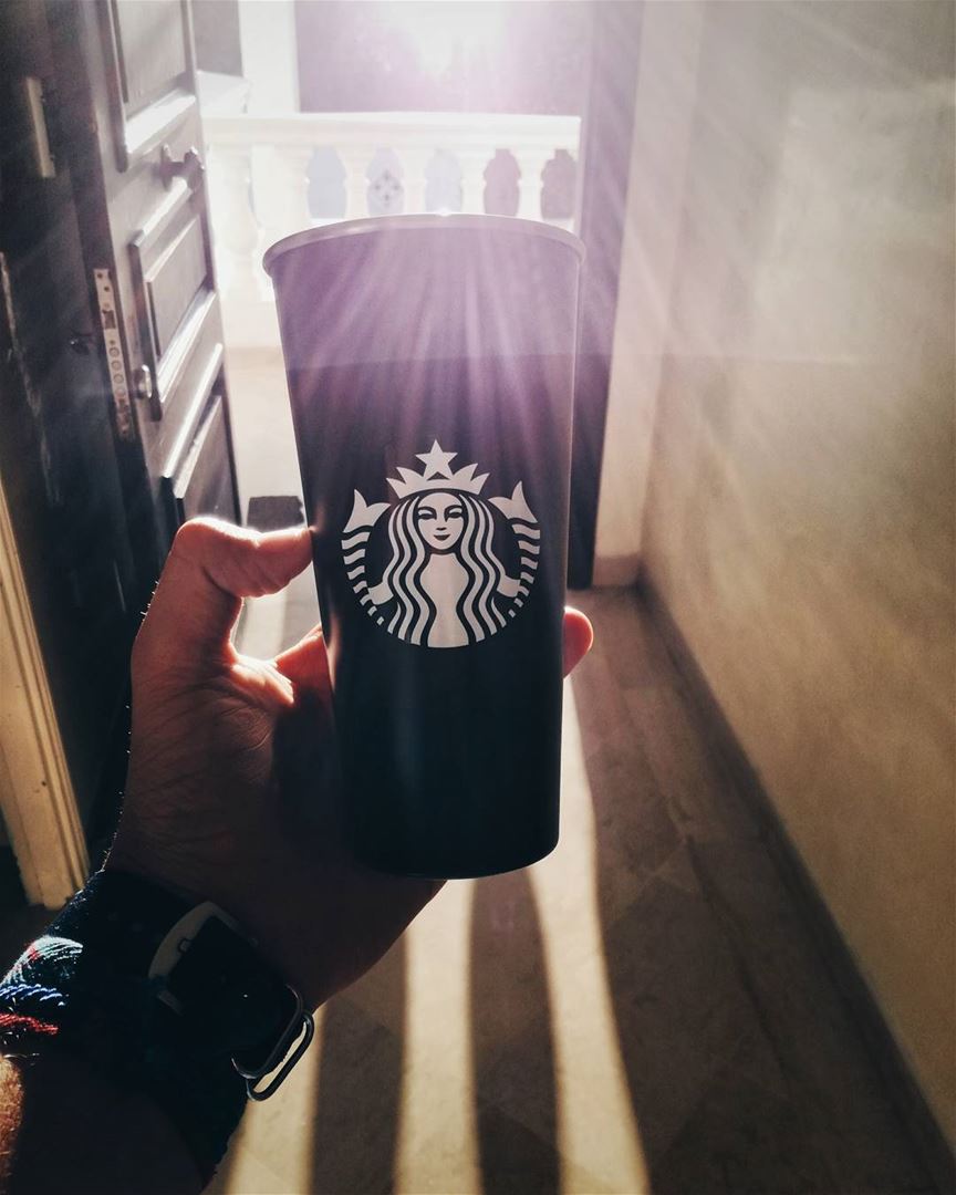  Morning ☕  Home  coffee  Sunnyday  Niceweather  newday  Starbucks ... (Beirut, Lebanon)