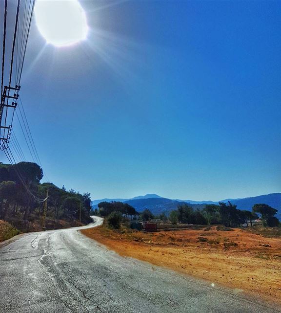 Morning views  road  empty  mountains  landscape  sun  livelovelebanon ... (Ouyoun)