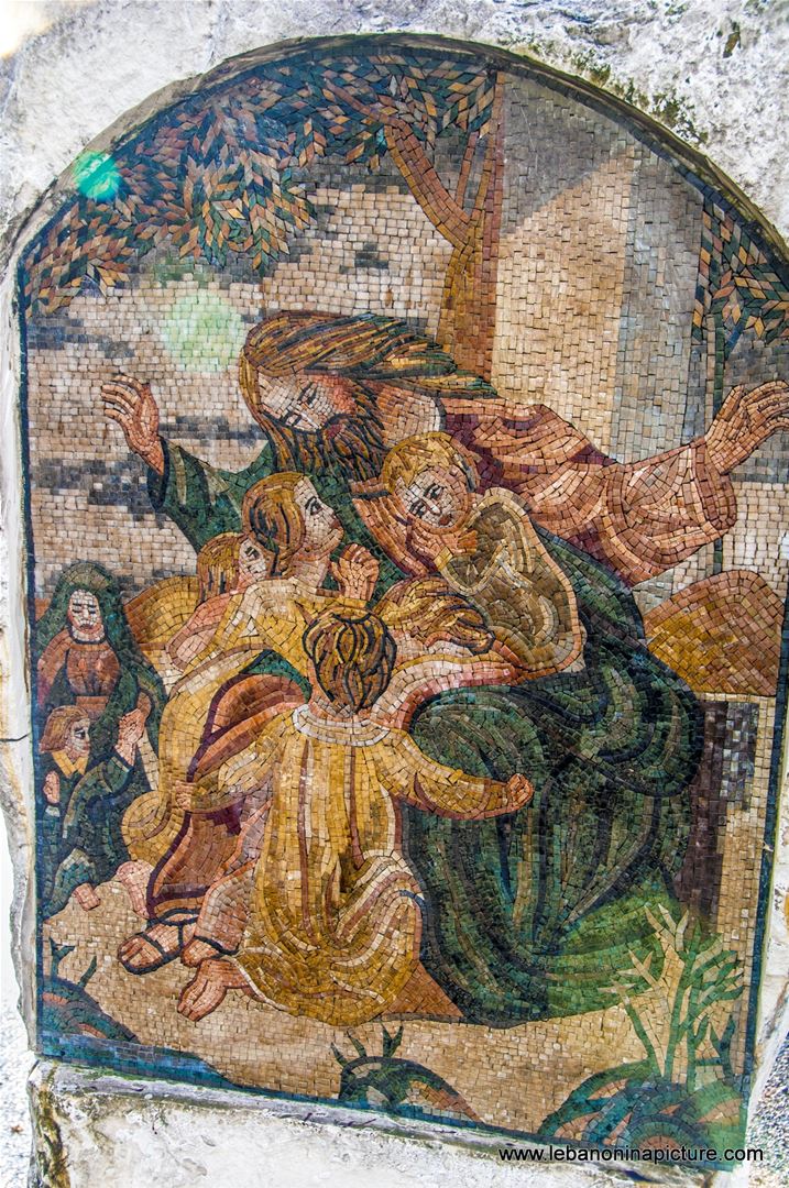 Mosaic Piece of Art Near St. Sarkis and Bakhous Church (Zaaitra, Lebanon)
