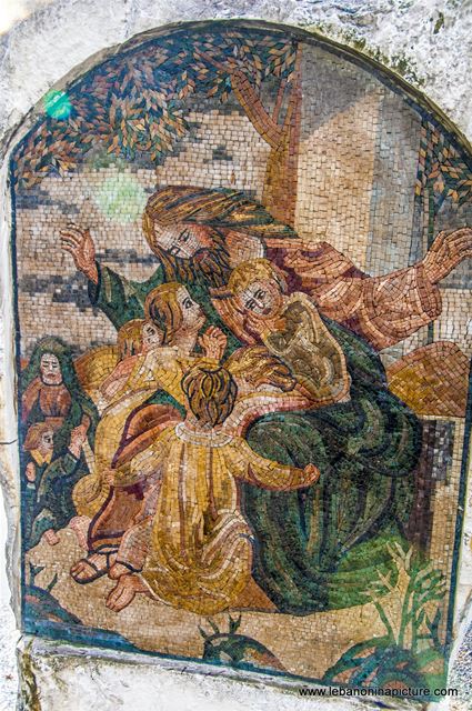 Mosaic Piece of Art Near St. Sarkis and Bakhous Church (Zaaitra, Lebanon)