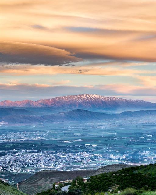 .Mount Hermon and Bekaa Valley At Sunset. ..📍Location: Bekaa,LB⌚Date:... (Bekaa valley)