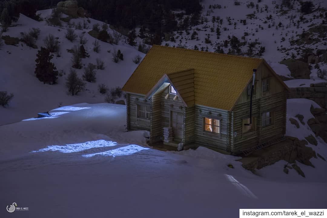 Mountain House. snow  lebanon  peacefulness  canon6d  nightphotography ...