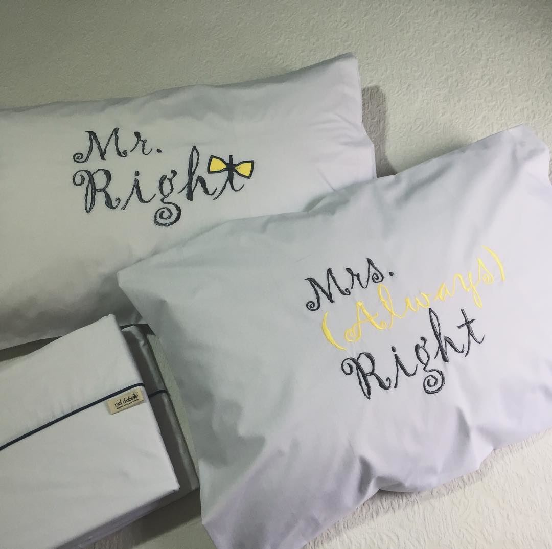 Mr. & Mrs. Forever ☀️Write it on fabric by nid d'abeille  home  linen ...