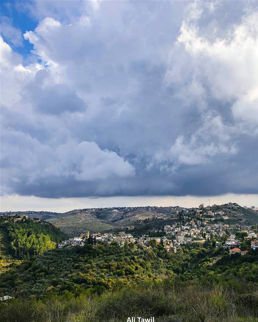 My beautiful village under the clouds ☁️☁️--- landscape  nature ... (Khirbet Selm)